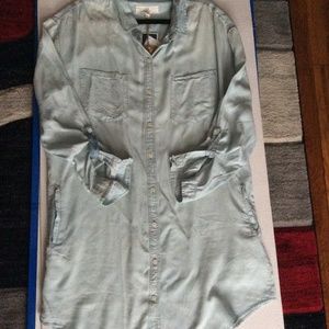 Light Blue Chambray Shirt Dress
